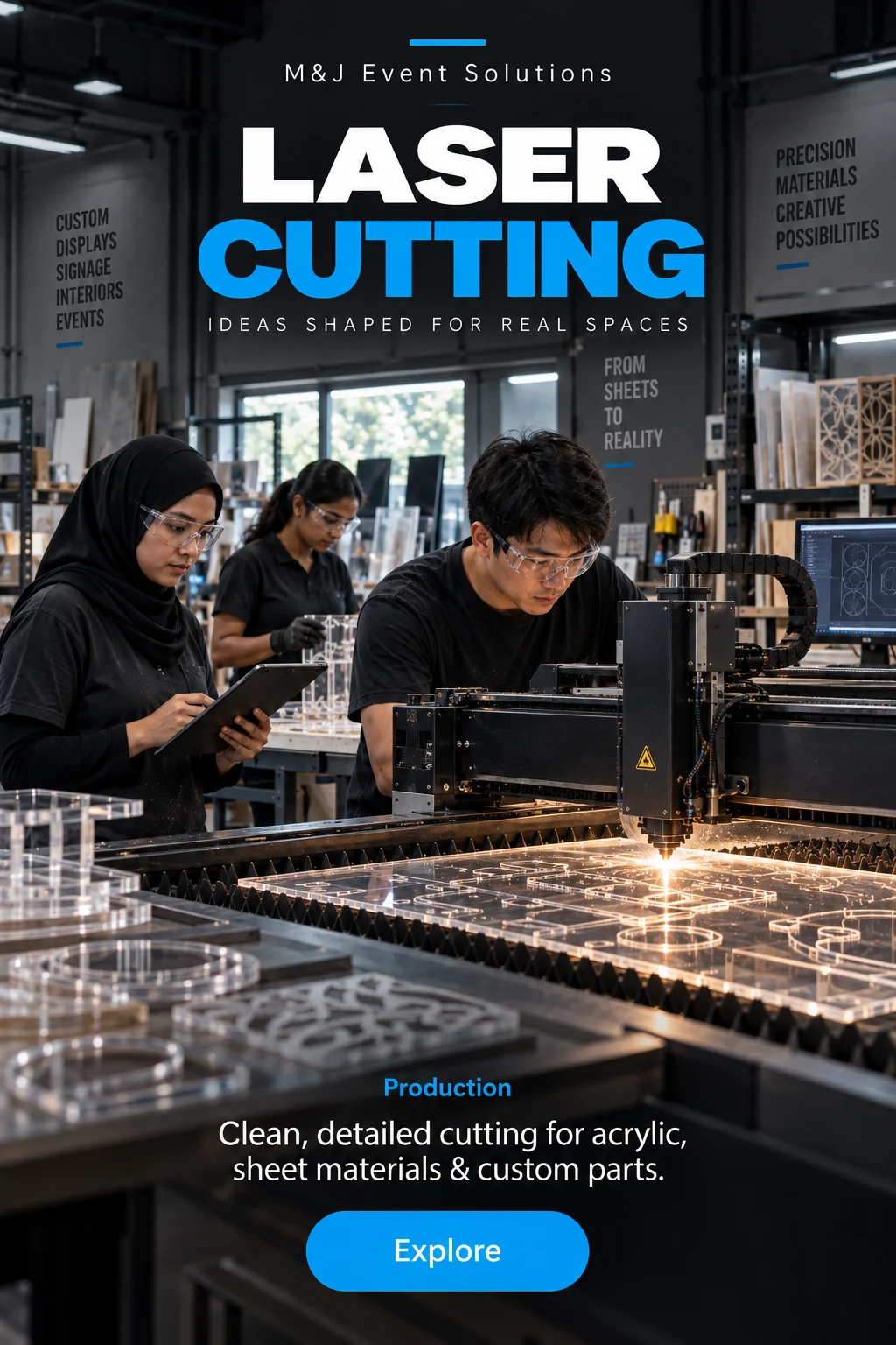 Laser Cutting at M&J Event Solutions
