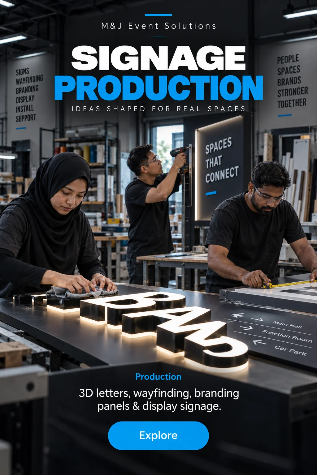 Signage Production at M&J Event Solutions